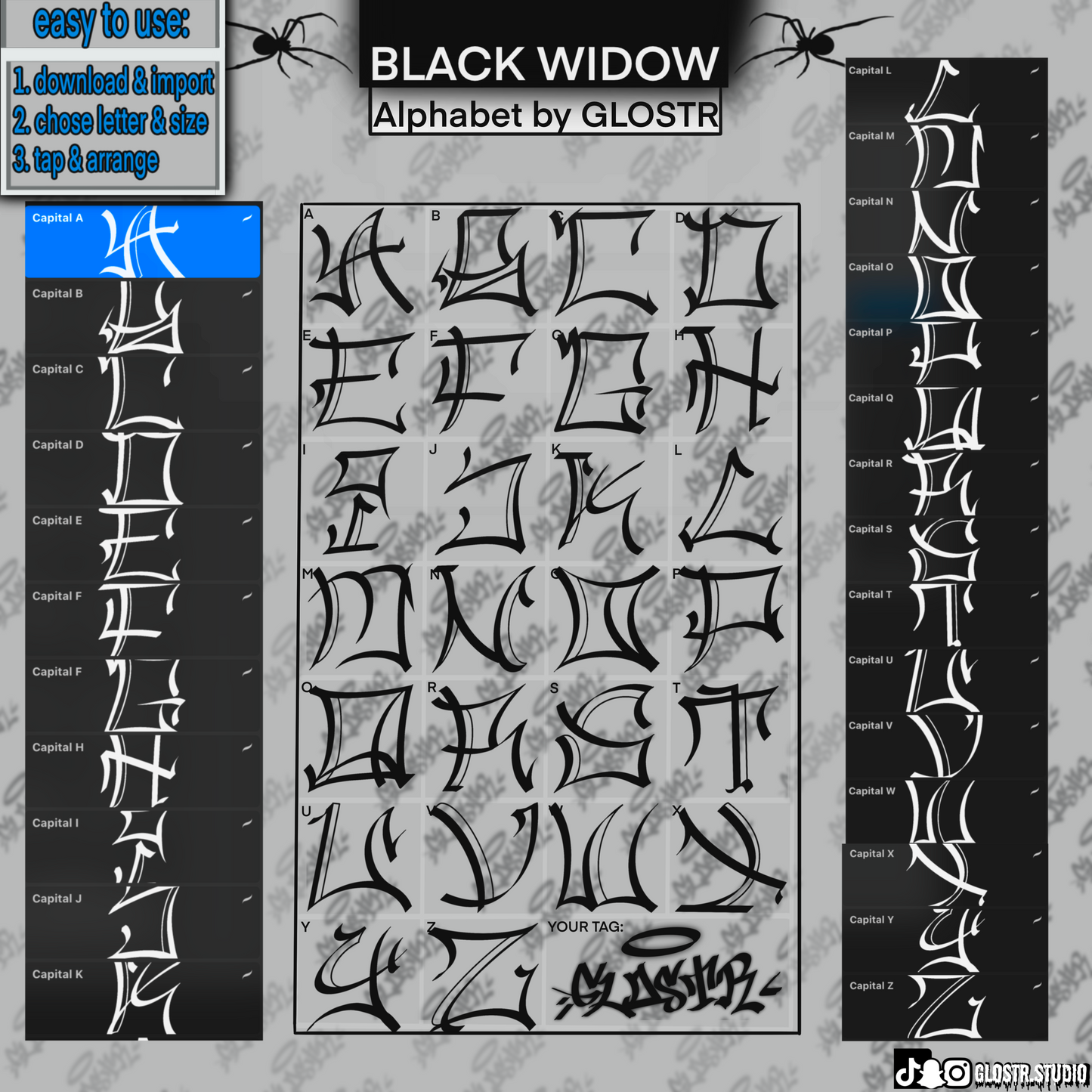 „BLACK WIDOW“ Alphabet Box