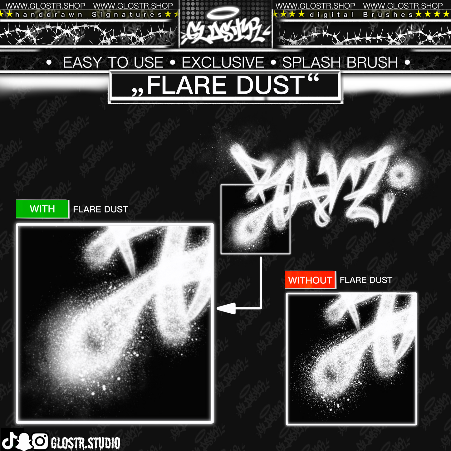 „FLARE DUST“ Digital Splash Brush