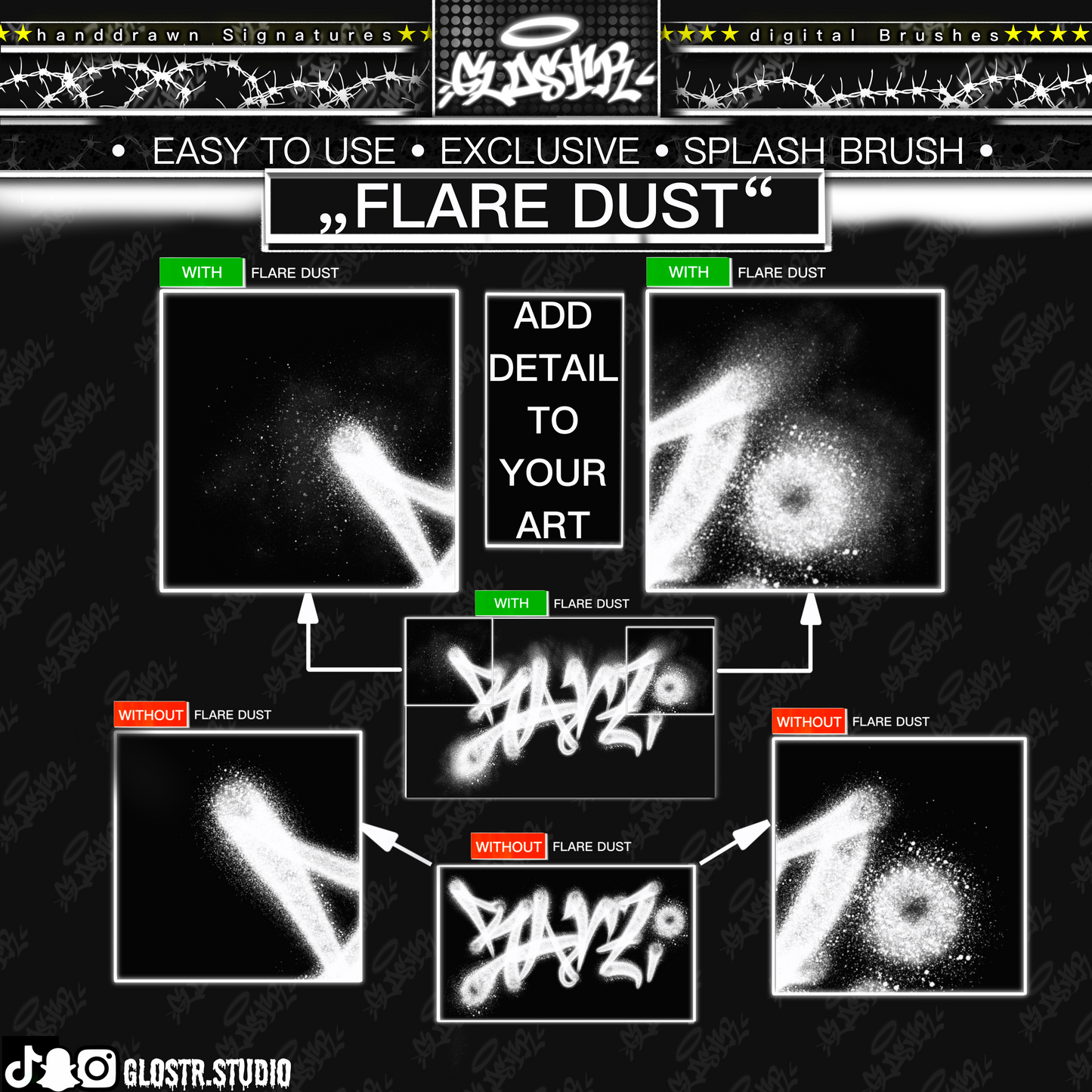 „FLARE DUST“ Digital Splash Brush