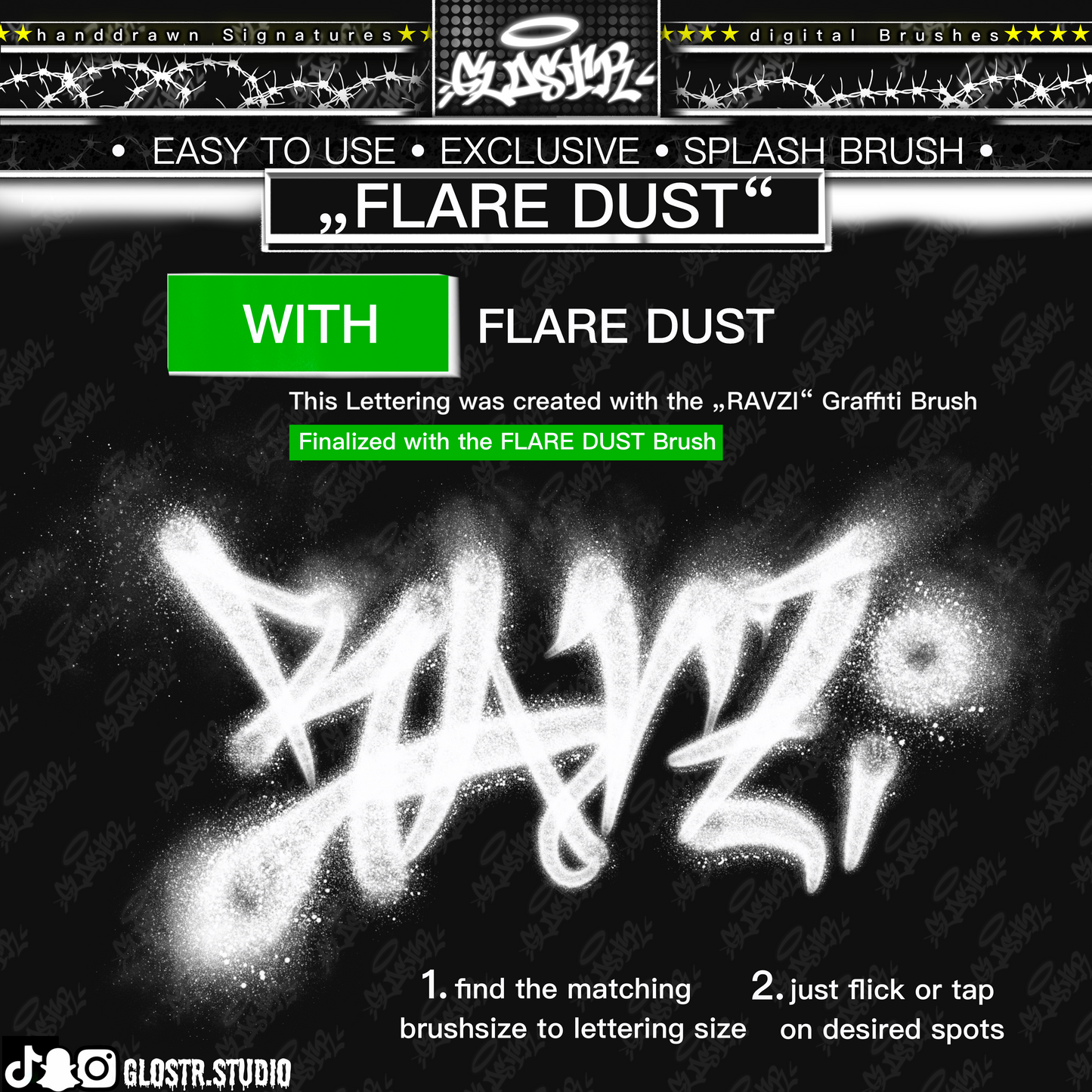 „FLARE DUST“ Digital Splash Brush