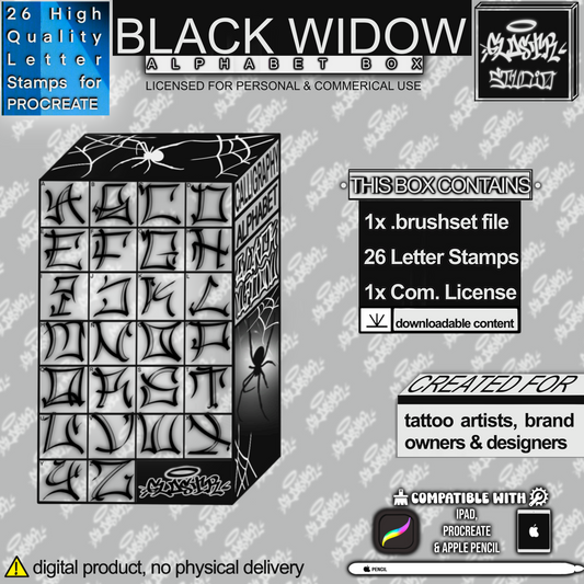 „BLACK WIDOW“ Alphabet Box