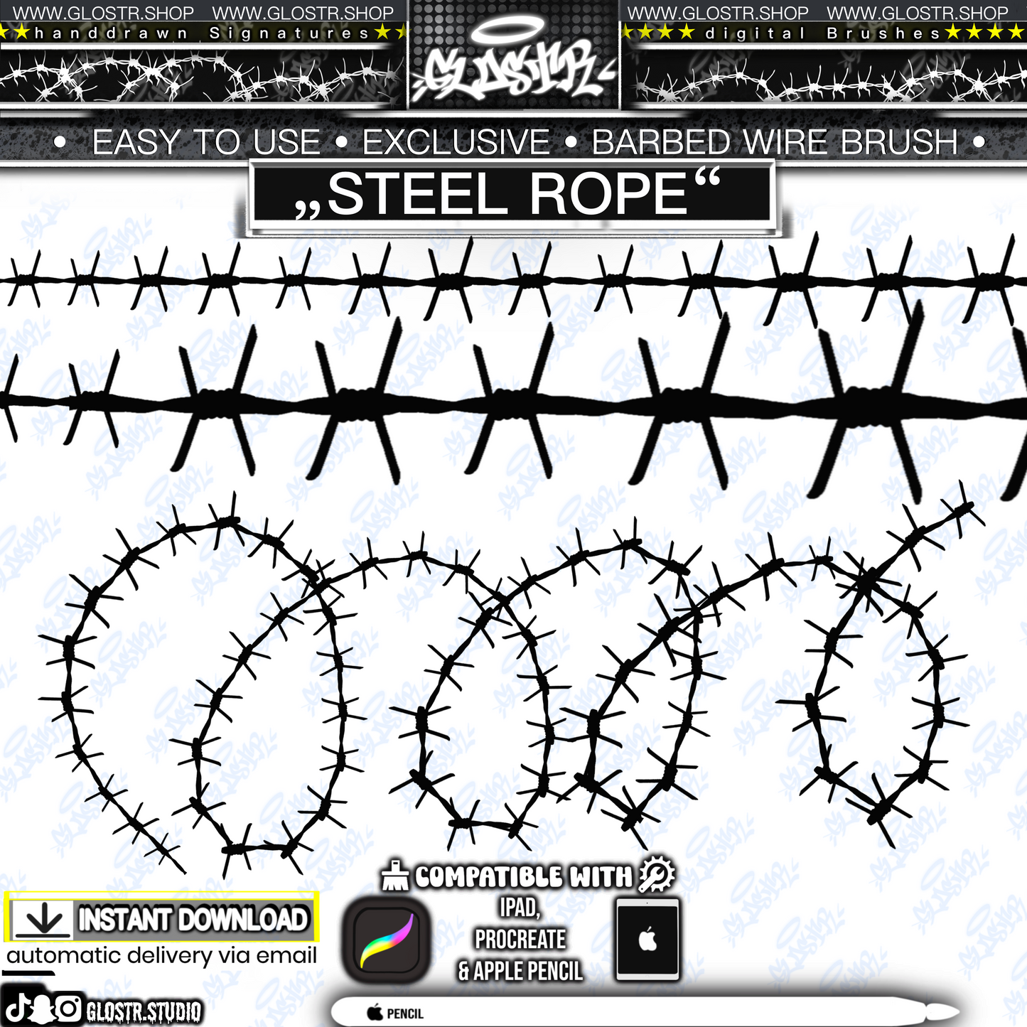 „STEEL ROPE“ Digital Barbed Wire Brush